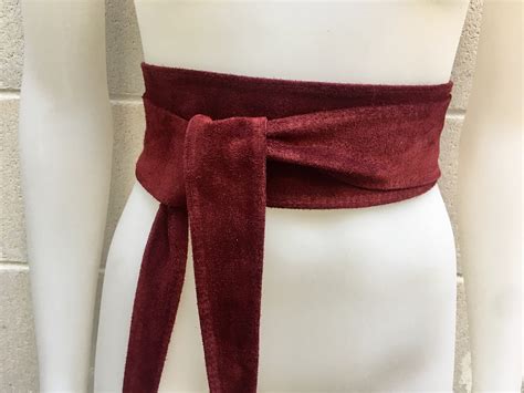 burgundy obi belt.